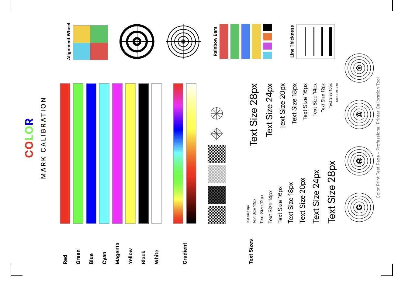 Color Print Test Page thumbnail – check printer color blocks, gradients, and accuracy